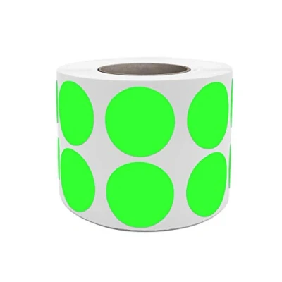 Immagine di Royal Green Adesivi Rotondi Multiuso Colore Verde Fluorescente 19mm Etichette Colorate Scrivibili da 1,9cm in Rotolo Confezione Nastro 1050 Pezzi