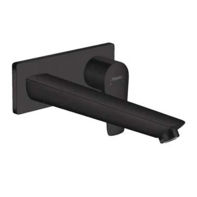 Immagine di hansgrohe Talis E Miscelatore monocomando lavabo ad incasso a parete con bocca erogazione 22.5 cm, nero opaco, 71734670