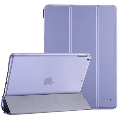 Immagine di ProCase Cover per iPad 9 2021/8 2020/7 2019/iPad 10.2 Custodia[A2602 A2603 A2604 A2605 A2270 A2428 A2429 A2430 A2197 A2198 A2200], Smart Sottile Leggero Traslucida Smerigliata (Viola Chiaro)