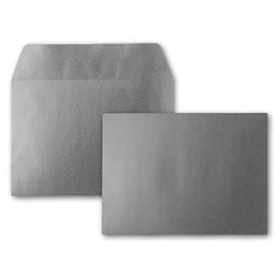 Immagine di 25x buste metallizzate argento formato DIN C6 11,4 x 16,2 cm adesive senza finestra Natale, biglietti d&#039;auguri e inviti