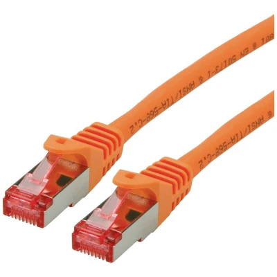 Immagine di Roline 21.15.2674 RJ45 cavo di rete, patch CAT 6 S/FTP 1.50 m Arancione doppia schermatura, Privo alogeni, Ritardante fiamma 1 pz.
