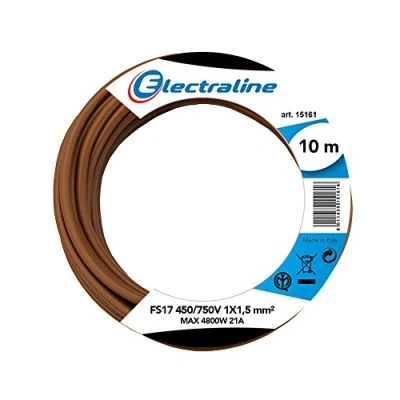 Immagine di Electraline 13081 Cavo Unipolare FS17, Sezione 1 x 1.5 mm², Marrone, 10 m
