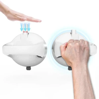 Immagine di Mannicix Maniglia per Doccia senza Foratura Anziani, con Ventosa Bagno, Doccia, WC, Vasca da Bagno Bambini, Persone Limitate, Anziani