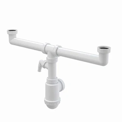 Immagine di Alcaplast A448P Doppio sifone per lavello, Bianco