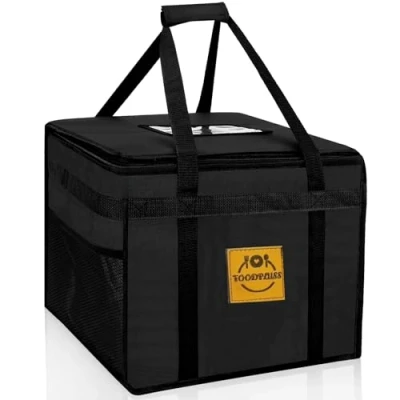Immagine di Borsa termica per alimenti caldi da 45 l, pizza e semplicemente mangiare/Deliveroo, freschi, shopping, picnic, Nero , Portatore di