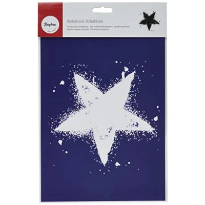 Immagine di Rayher Star Din A4 Stencil Plus Coltello da rivestimento in sacchetto con linguetta, multicolore, 3,41 x 2,21 0,02 cm