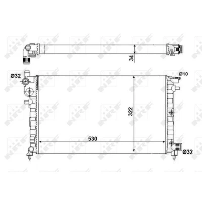 Immagine di NRF Economy Class 509502A Radiatore motore Alluminio 530 322 34 Alette di raffreddamento montate meccanicamente PEUGEOT: 106 II Hatchback