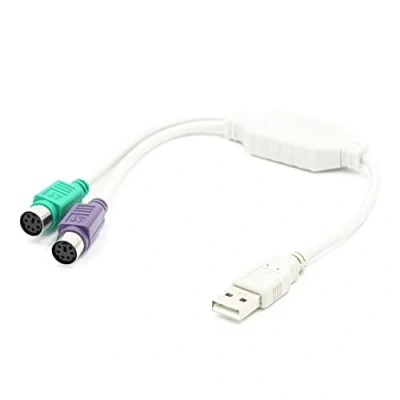 Immagine di BIGtec Adattatore Cavo USB da 2 x PS/2 per Tastiera, Scanner, Mouse e Keyboard, convertitore PS2 interfaccia Spina a Prese