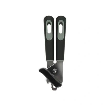 Immagine di Fackelmann PRO apriscatole multifunzione, con apribottiglie, testa in acciaio inox, manico TPR, 21,5 x 5 4,5 cm, nero e grigio