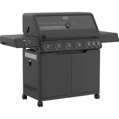 Immagine di RÖSLE ALLFLAME Hero 6 Barbecue a gas, bruciatori (3.5 kW ciascuno), PRIMEZONE, BACKBURNER, superficie di cottura 92.5 x 45 cm, griglie in ghisa, alluminio fuso, coperchio con inserto vetro