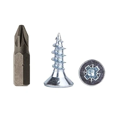 Immagine di Confezione da 200 viti per legno in acciaio zincato 5,0 x 16 mm, truciolato, vite universale Pozi Drive PZ, filettatura completamente filettata, testa svasata Pozidriv (200, mm)