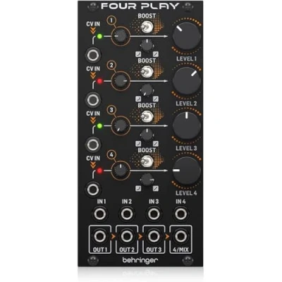 Immagine di Behringer FOUR PLAY Quad Amplificatori controllati in tensione e modulo mixer per Eurorack