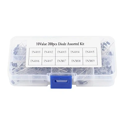 Immagine di 200pcs 10Values ​​Voltage Regulator Diode Assortment Kit elettronico 1N4001 1N4007 1N5817 1N5819 Con Clear Box