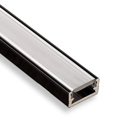 Immagine di 5 x SO TECH® Profilo 11 LED Nero per Montaggio a Superficie 2000 14 7 mm con Copertura Opaca