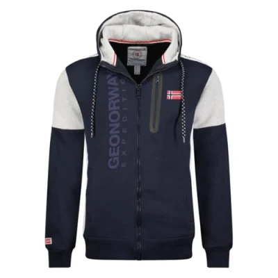 Immagine di Geographical Norway Fagozip Men Felpa con Cappuccio, Marine, S Uomo