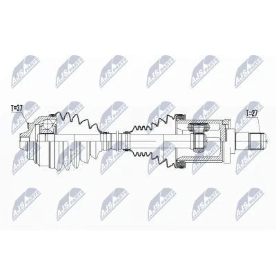 Immagine di NTY NPW BM 055 Albero motore / Semiasse Assale anteriore, anteriore Sx Cambio manuale, Trasmissione automatica, automatico a 8 marce