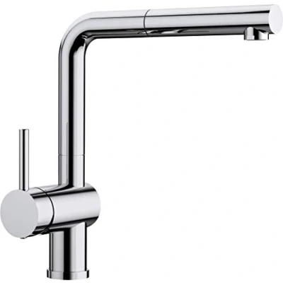 Immagine di BLANCO LINUS S 514016 Rubinetto miscelatore da cucina con bocchetta estraibile e leva di comando a sinistra, alta pressione, cromato