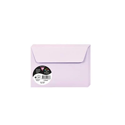 Immagine di Clairefontaine 5866C Pacco da 20 Buste autoadesive Formato C6 11,4x16,2cm 120g Colore lilla Inviti Eventi e Corrispondenza Gamma Pollen Carta Premium Liscia