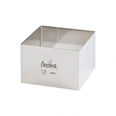 Immagine di Decora 5 x H 4,5 cm 0063797 Quadrato Inox, 4.4 in Acciaio Inossidabile, Argento, 4.5