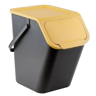Immagine di Go Practic Mülleimer Stapelbox, sistema di separazione dei rifiuti per la cucina, smaltimento con coperchio a scatto, 1x25 l