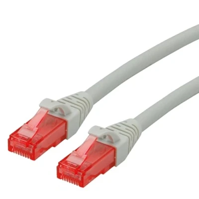Immagine di Roline 21.15.2500 RJ45 cavo di rete, patch CAT 6 U/UTP 0.50 m Grigio non schermato, Privo alogeni, Ritardante fiamma 1 pz.