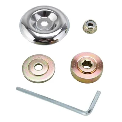 Immagine di 5 pezzi di ricambio in metallo cambio lama dado kit fissaggio con viti a esagono incassato per decespugliatore universale M10 dadi accessori, tosaerba tagliaerba