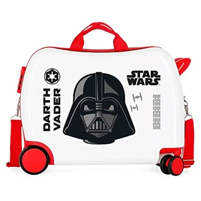 Immagine di Star Wars Darth Vader Valigia per bambini, bianca, 50 x 38 20 cm, rigida ABS, chiusura a combinazione laterale, 34 l, 1,8 kg, 4 ruote, bagaglio mano