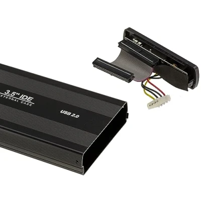 Immagine di KALEA INFORMATIQUE Contenitore USB Esterno per Dischi rigidi IDE 3,5 40 Pin con Alimentazione Esterna. Alluminio Nero