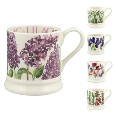 Immagine di Emma Bridgewater Tazza Grande 1/2 Pinta 300ml, Tazze Colazione Particolari, Mugs per Caffè/Cappuccino/Tè, Tazzine Simpatiche Caffe, Design Originale Lillà