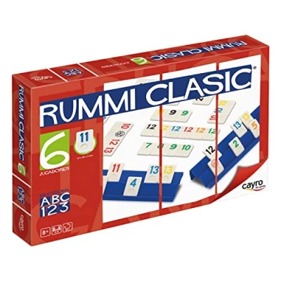Immagine di Cayro Rummi + 8 Anni Modello Classico Divertenti Giochi da Tavolo per Bambini e Adulti 159 Pezzi, 1 Borsa in Tessuto 6 Supporti 2 a Giocatori