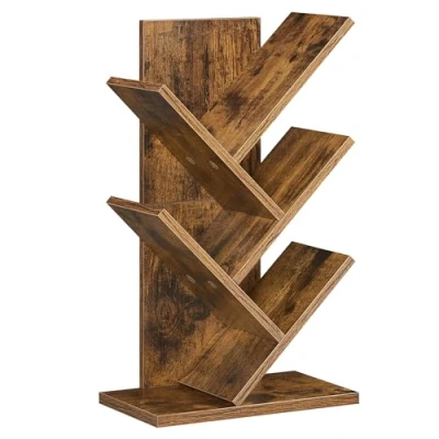 Immagine di VASAGLE Libreria ad Albero, Scaffale a 5 Ripiani, Salvaspazio, Verticale, per Camera da Letto Soggiorno Studio Ufficio, Marrone Vintage LBC183X01
