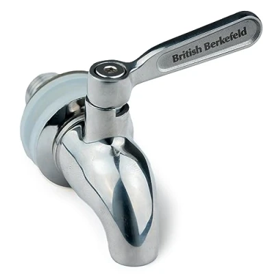 Immagine di Rubinetto a gravità di ricambio per alloggiamento filtro acqua potabile in acciaio inox Adatto anche Doulton e altri sistemi filtraggio (metallico)