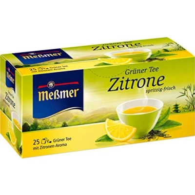 Immagine di Meßmer Tè verde, citrone, fresco, sacchetto, in cartone, 25 sacchetti da 1,75 g, riceverete 1 confezione