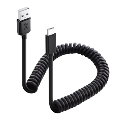Immagine di Cable Matters cavo a spirale da USB C con ricarica rapida 3A/15W 0,3 1,2 m, supporto Apple CarPlay, Android Auto, C, per iPhone 15 Pro Max Plus, Galaxy S23, iPad