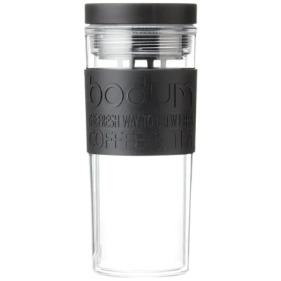 Immagine di Bodum Set 2 Mug in Vetro Borosilicato Doppia Parete cc300. la valvola idrofoba Silicone sotto Tazza, Permette di Regolare Pressione dell&#039;Aria tra i Due Strati e Quella Esterna.