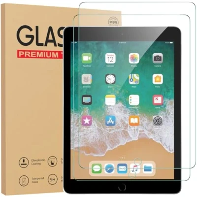 Immagine di Gerutek 2 Pezzi Pellicola Protettiva per iPad Pro 9,7 Pollici (iPad 6a /iPad 5a Air 1/iPad 2), Vetro Temperato [Ultra Trasparente][Anti graffio][Senza Bolle][Durezza 9H]