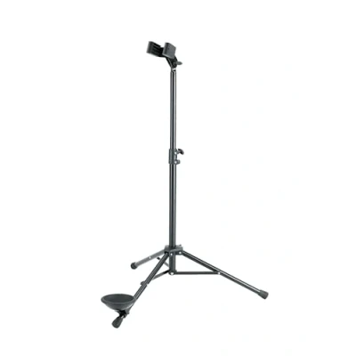 Immagine di K&amp;M 150/1 Stand per fagotto, nero, in acciaio larghezza variabile grande ripiano altezza regolabil fino a 120cm