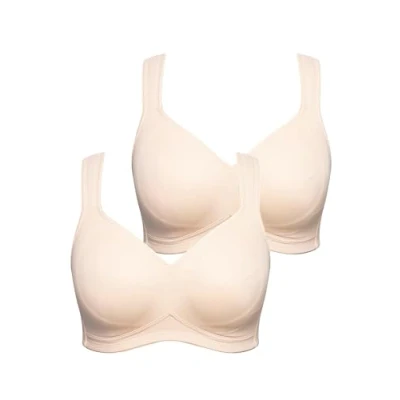 Immagine di Ulla Popken Grosse GRÖSSEN 2ER PACK, OHNE BÜGEL, Vorgeformte CUPS Reggiseno, Donna, Taglia: 6C, Beige