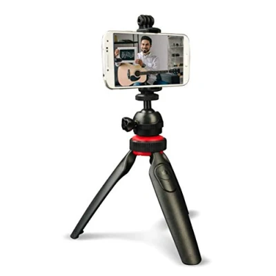 Immagine di DigiPower TP ACT5 Treppiede con telecomando Bluetooth rimovibile, compatibile telefoni cellulari, action camera e fotocamere DSLR, colore: Nero