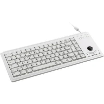 Immagine di CHERRY Compact Keyboard G84 4400, layout tedesco, tastiera QWERTZ, cablata, meccanica, meccanica ML, trackball ottico integrato più 2 pulsanti del mouse, grigio chiaro