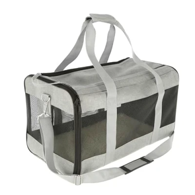 Immagine di Kerbl Pet Borsa casual per cani e gatti fino a 9 kg, con maniglia tracolla, 41 x 28 29 cm, colore: grigio