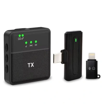 Immagine di Kinizuxi Microfono Wireless per iPhone iPad Androide e PC, 2.4G Plug&amp;Play Smartphone Telefono Mini Mic Senza Fili con 3 Modalità Audio Registrazione Video,TikTok,YouTube,Vlog,Interview