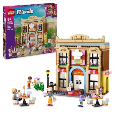 Immagine di LEGO Friends Ristorante e Scuola di Cucina, Giochi Creativi per lo Sviluppo delle Abilità Sociali Bambine da 8 Anni con Mini Bamboline, Gatto Cibo giocattolo, Idea Regalo Compleanno 42655