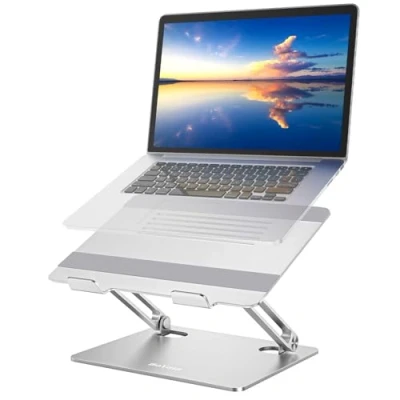 Immagine di BoYata Supporto PC Portatile, Ergonomico per Laptop Multi Angolo Regolabile Compatibile con MacBook Pro/Air, Surface, Samsung, HP e tutti i da 10 15 pollici Argento