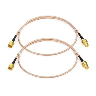 Immagine di Bingfu Cavo RP SMA Prolunga Antenna WiFi 60 cm (2 Pacchi) Adattatore da Maschio a Femmina RG316 per Scheda di Rete Wireless Mini PCI Express PCIE Router Telecamera Sicurezza IP