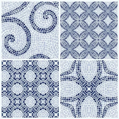 Immagine di d c fix piastrelle adesive pavimento Mosaico Romano 11 pezzi PVC vinile impermeabile rivestimento vinilico listoni mattonelle per uso interno, bagno e cucina 30x30 cm
