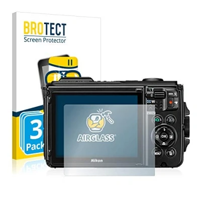 Immagine di brotect Pellicola Protettiva Vetro per Nikon Coolpix W300 Protezione Schermo (3 Pezzi) [Durezza Estrema 9H, Chiaro]