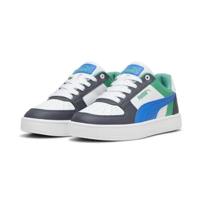 Immagine di Puma Caven 2.0 Block JR Unisex Sneakers basse per bambini, Taglia: 38.5, White hyperlink blue galactic gray Finta pelle di alta qualità