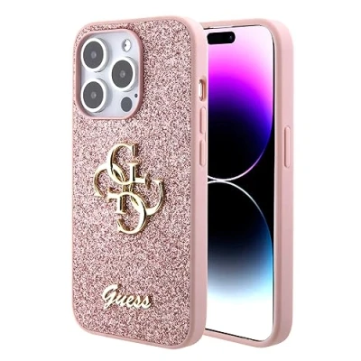 Immagine di CG MOBILE Guess Custodia glitterata fissa per iPhone 15 Pro Max (rosa)