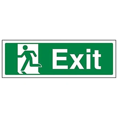 Immagine di vsafety 21010 ax s condizioni di sicurezza Exit Sign Man Finale, sinistra, paesaggio, vinile autoadesivo, 300 mm x 100 mm, colore: verde